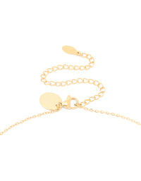 Waterproof Gold Plated Stainless Steel Cubic Zirconia Gemini Zodiac Sign Necklace - link has visual effect only
