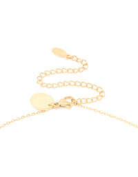 Waterproof Gold Plated Stainless Steel Cubic Zirconia Aquarius Zodiac Sign Necklace - link has visual effect only