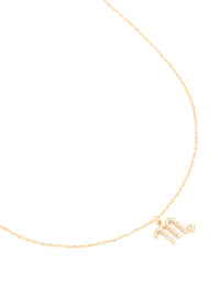 Waterproof Gold Plated Stainless Steel Cubic Zirconia Scorpio Necklace - link has visual effect only