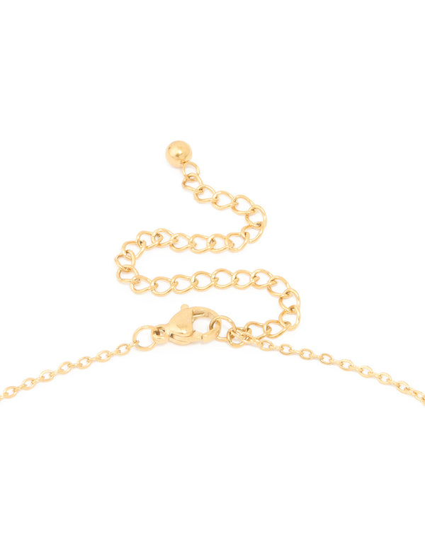 Waterproof Gold Plated Stainless Steel Mini Bubble Letter E Necklace