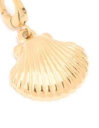 Waterproof Gold Plated Stainless Steel Shell Charm - link has visual effect only