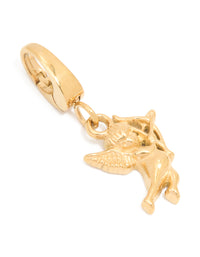 Waterproof Gold Plated Stainless Steel Cherub Charm - link has visual effect only