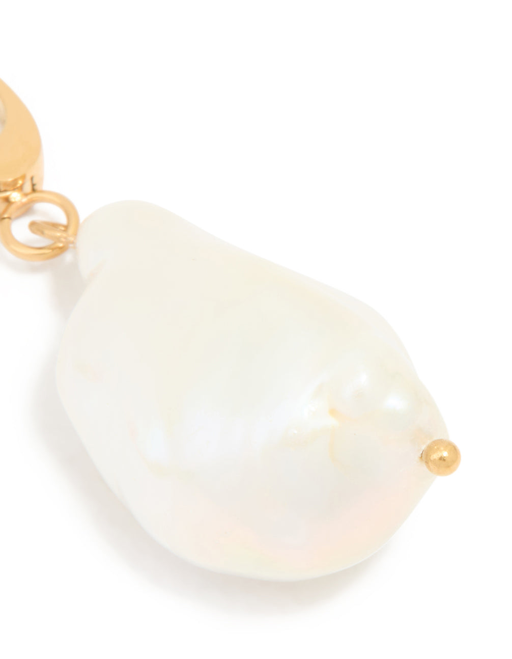 Elegant dainty charm with freshwater pearl showcasing waterproof stainless steel and gold plated finish close up view