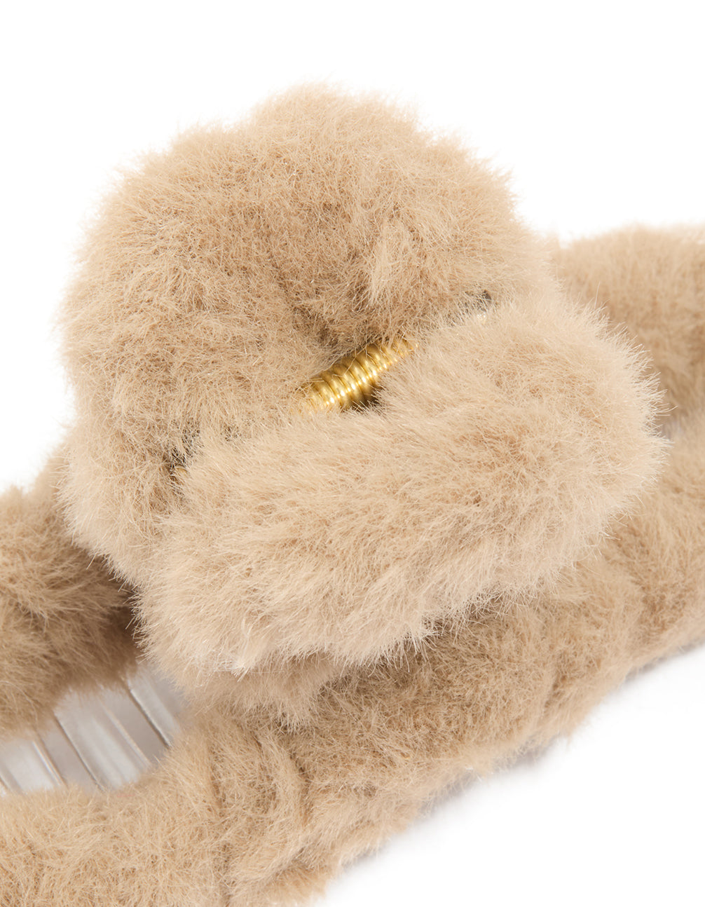 Brown Faux Fur Fabric Claw Clip