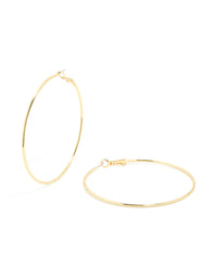 Gold Plated Large Thin Hoop Earrings - link has visual effect only