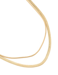 Gold Plated Fine & Snake Chain Layered Necklace - link has visual effect only