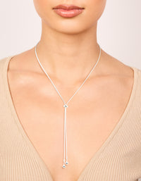 Silver Plated Adjustable Toggle Y-Necklace - link has visual effect only