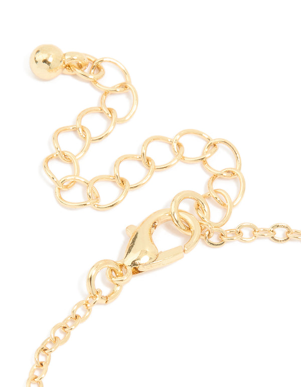 Gold Plated Cubic Zirconia Flower Outline Bracelet