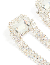 Silver Diamante & Layered Chain Drop Earrings - link has visual effect only