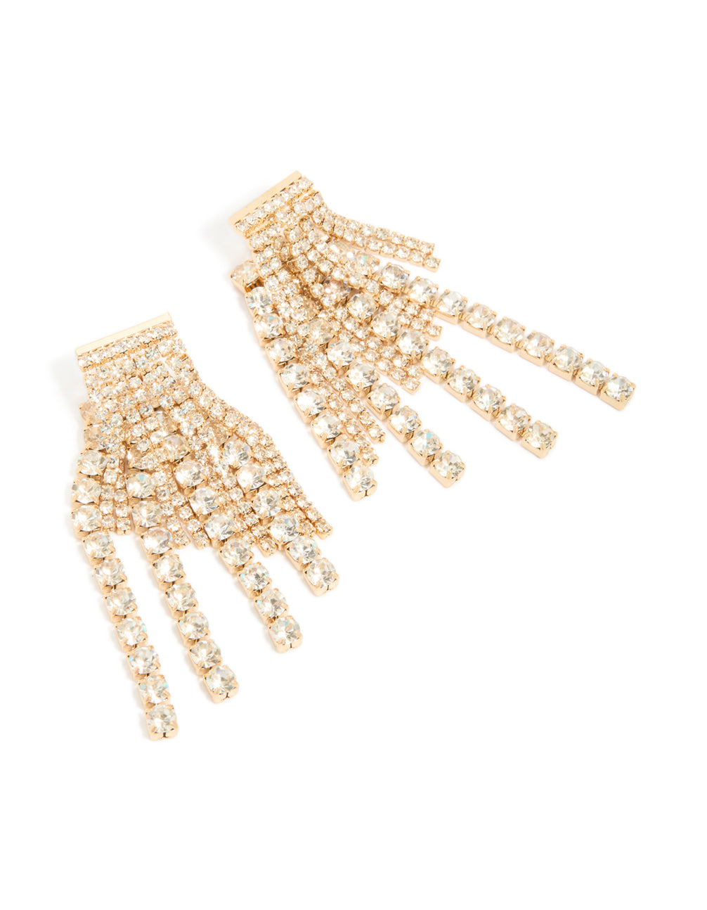 Gold Diamante Cupchain Drop Earrings