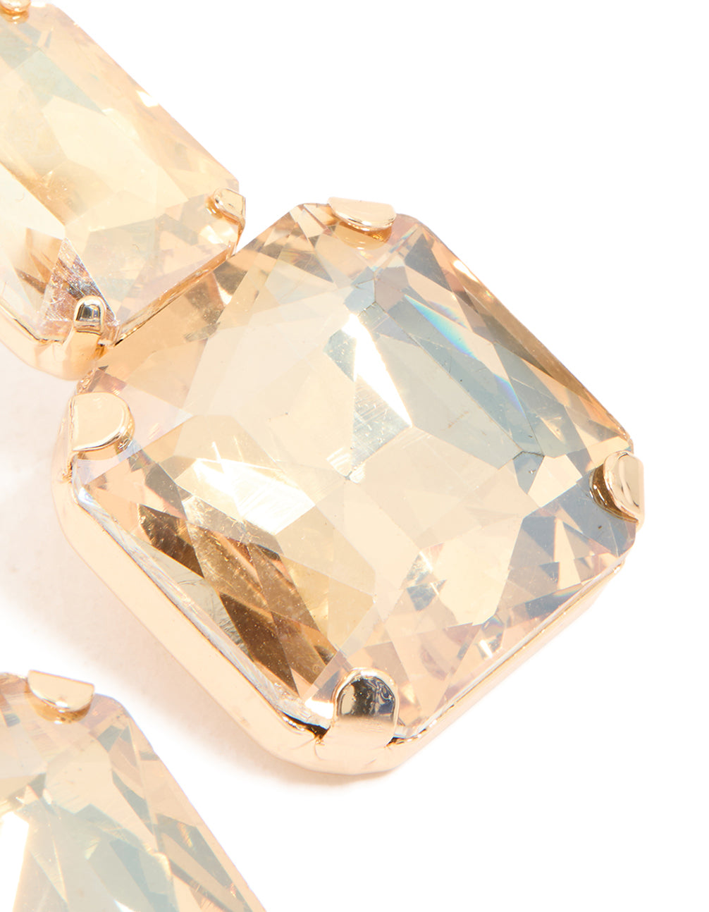 Gold Diamante Stud Earrings