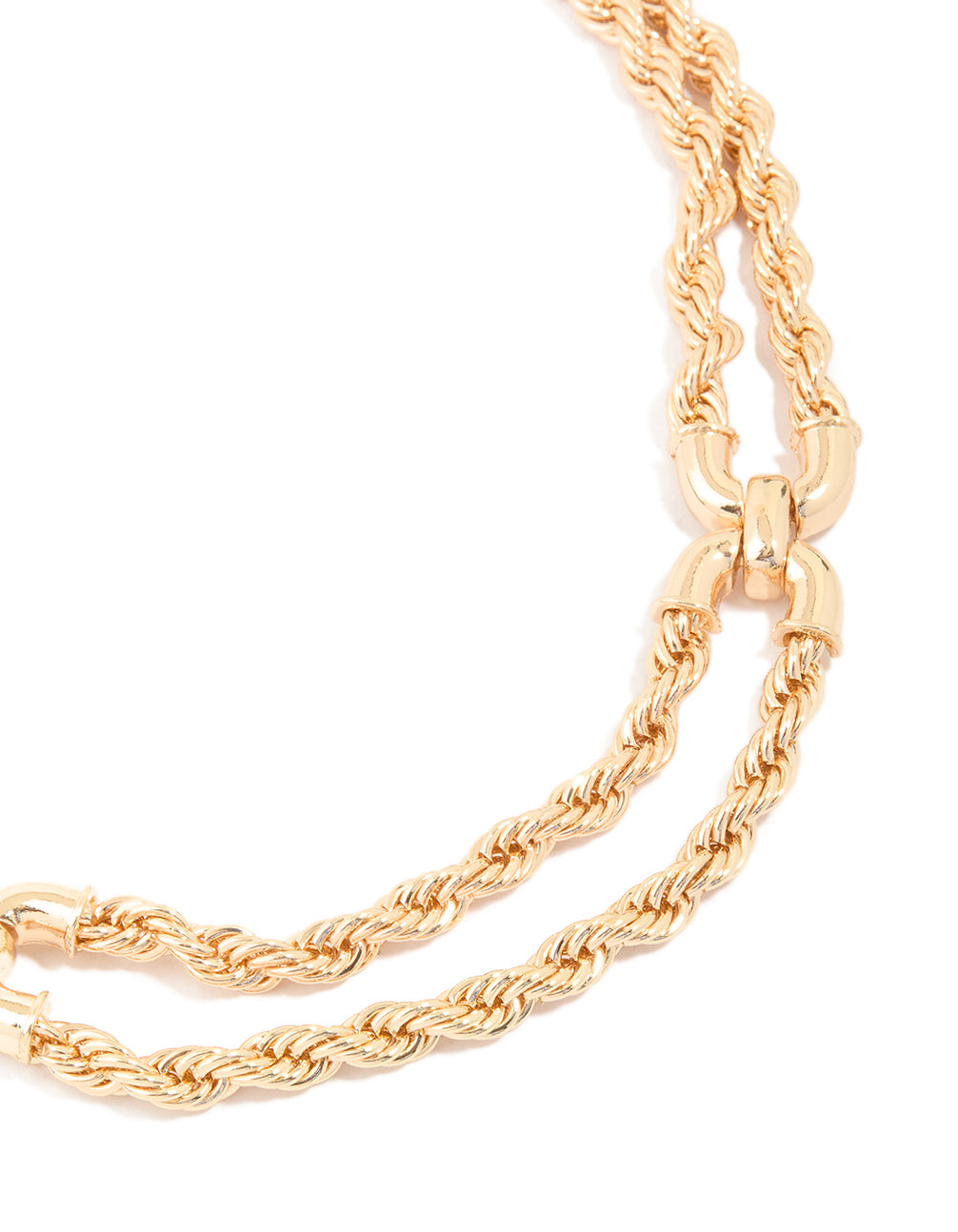 Gold Twisted Chain Layered Necklace