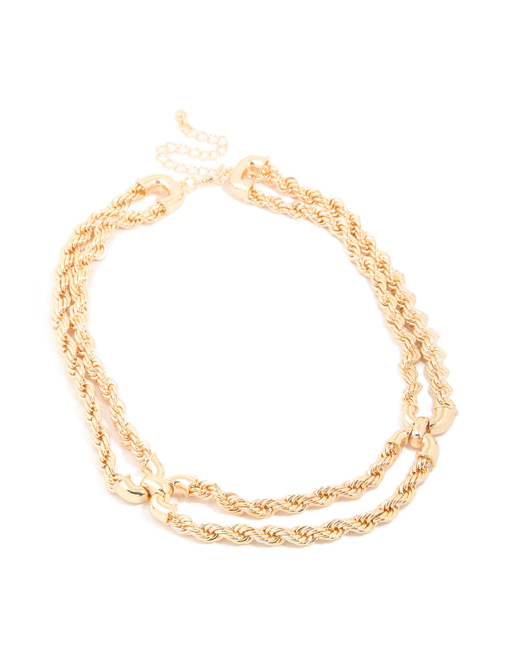 Gold Twisted Chain Layered Necklace
