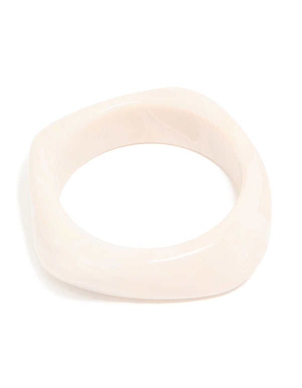 Cream Acrylic Marble Bangle