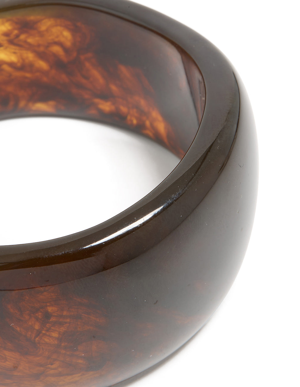 Brown Acrylic Marbled Large Bangle