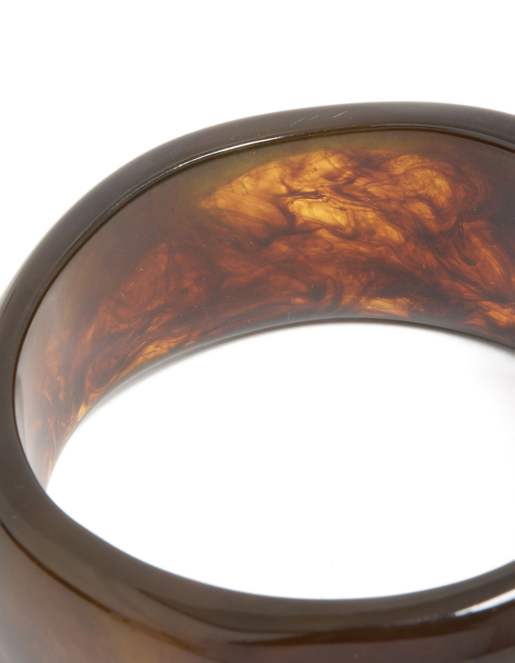 Brown Acrylic Marbled Large Bangle