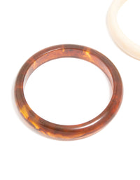 Brown & Cream Acrylic Bangles 2-Pack - link has visual effect only