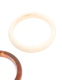 Brown & Cream Acrylic Bangles 2-Pack - link has visual effect only