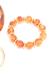 Gold & Brown Acrylic Brown Bangles 3-Pack - link has visual effect only