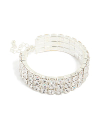Silver Diamante Statement Bracelet - link has visual effect only
