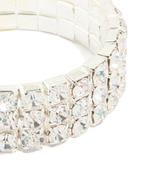 Silver Diamante Statement Bracelet - link has visual effect only