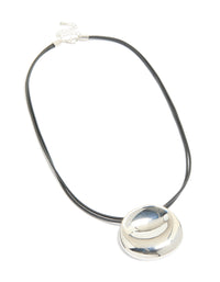 Silver Boho Pendant Cord  Necklace - link has visual effect only