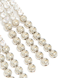 Silver Cubic Zirconia Half Cup Chain Drop Earrings - link has visual effect only