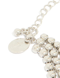 Silver Cubic Zirconia Half Cup Chain Layered  Bracelet - link has visual effect only
