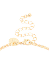 Gold Plated Diamante Filigree Cross & Chain Layered Necklace - link has visual effect only