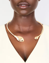 Gold Teardrop Torque Choker Necklace - link has visual effect only