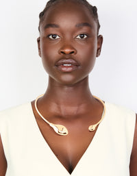 Gold Teardrop Torque Choker Necklace - link has visual effect only