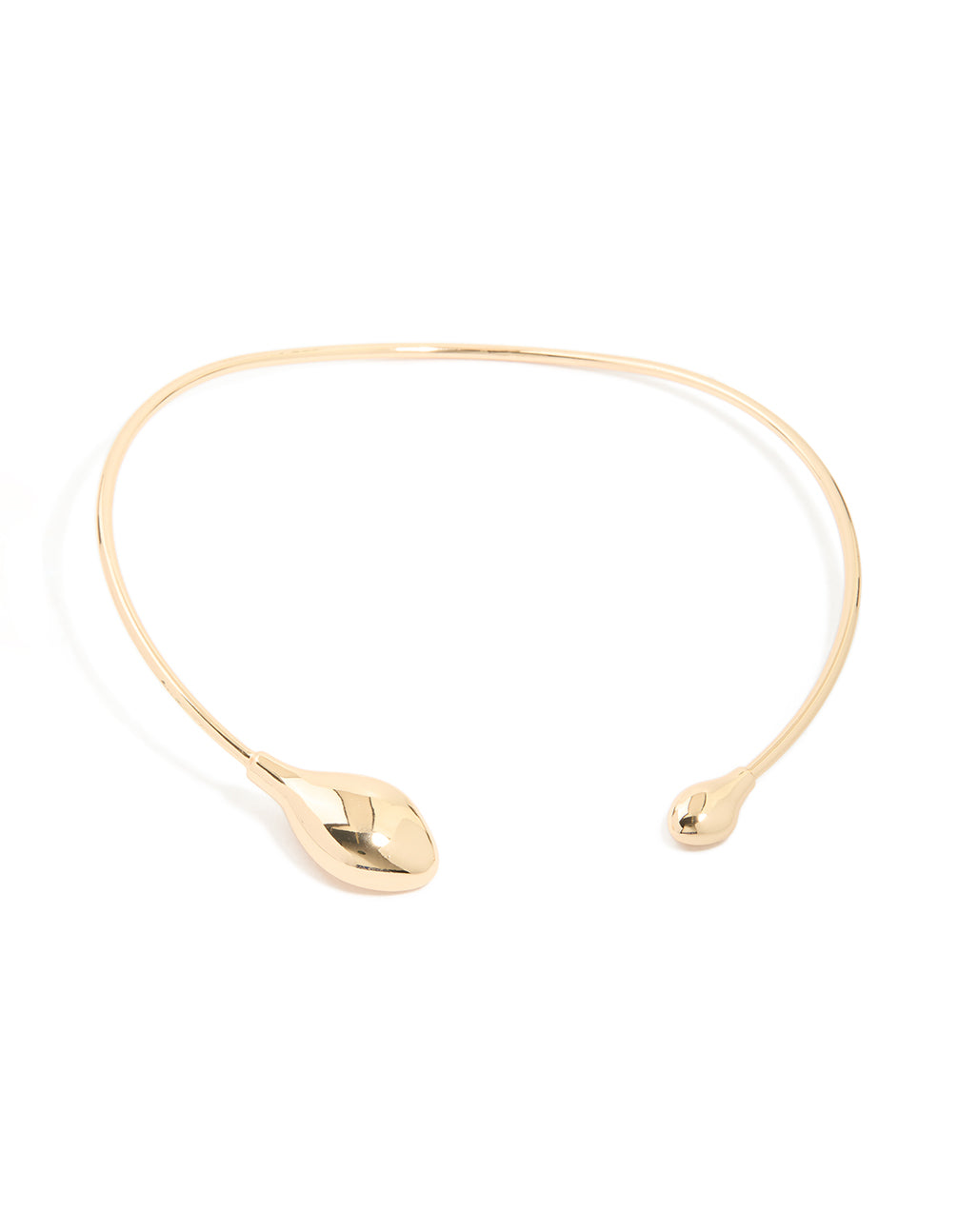 Gold Teardrop Torque Choker Necklace