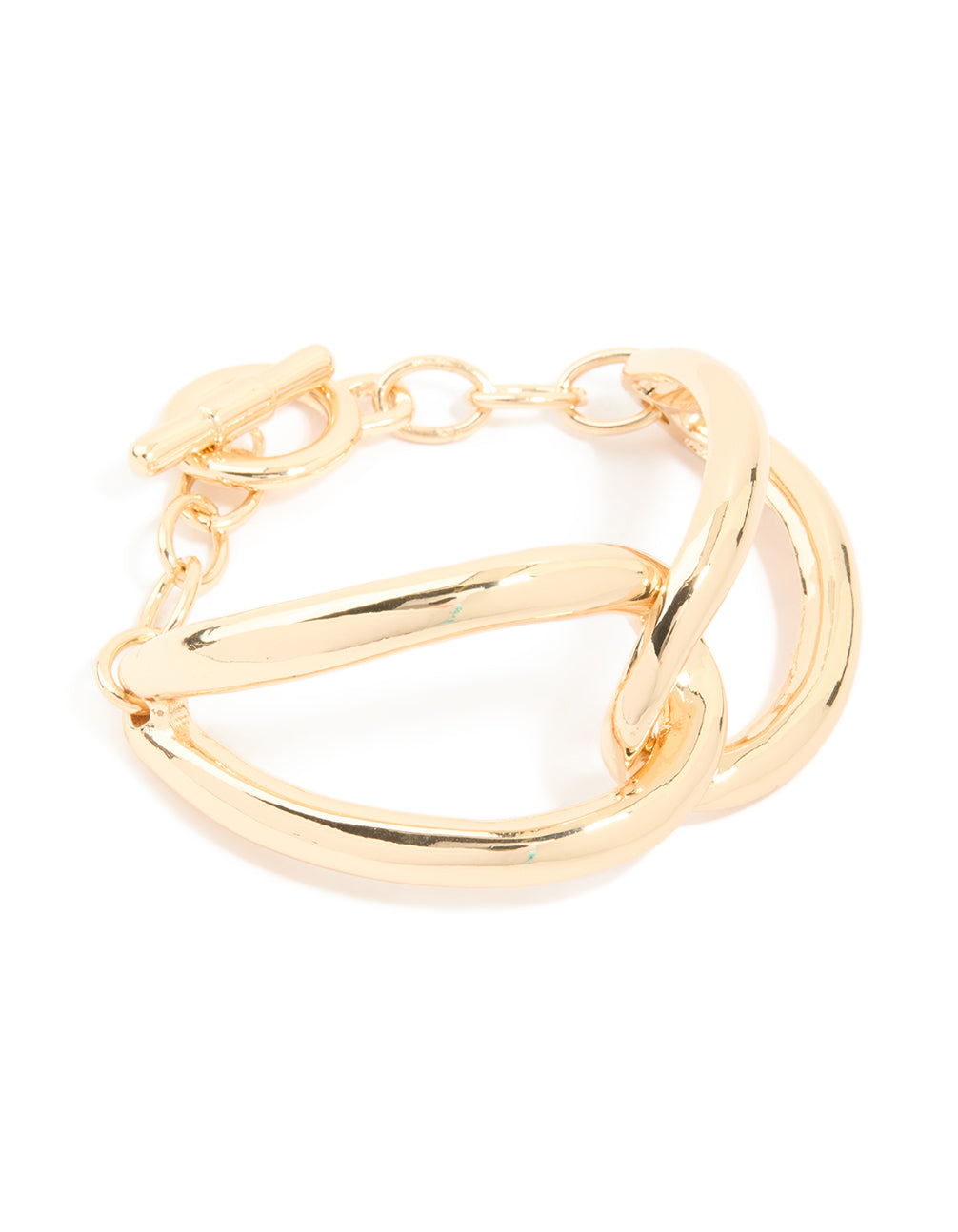 Gold Large Link Front Bracelet