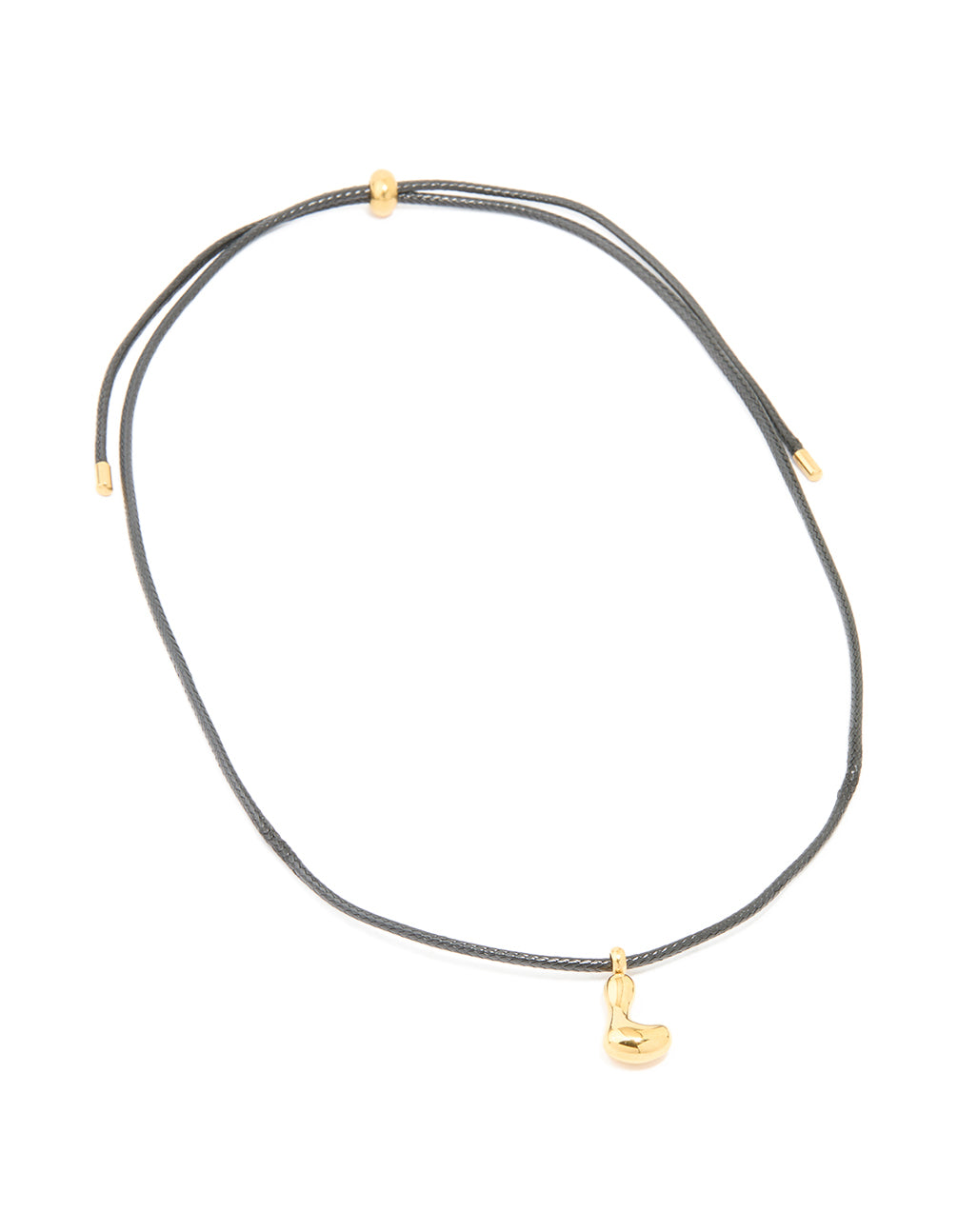 Waterproof Gold Plated Stainless Steel Large Bubble Letter L Cord Necklace