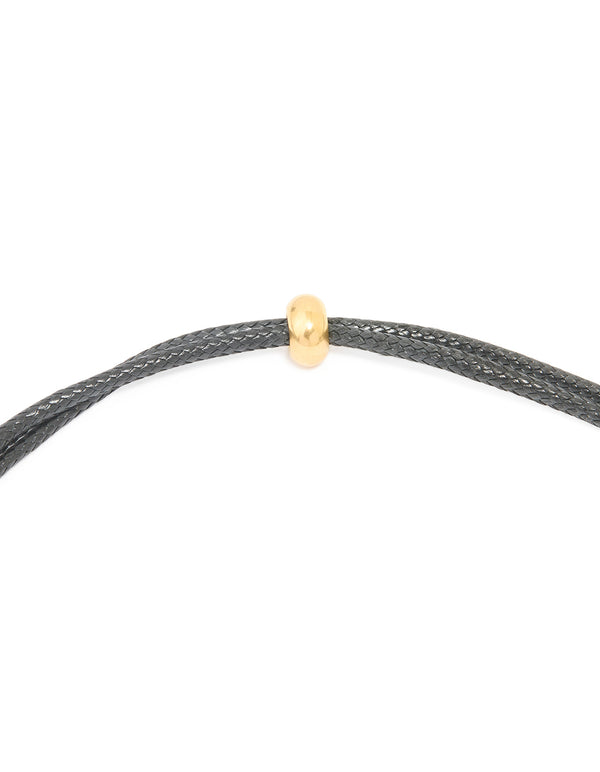 Waterproof Gold Plated Stainless Steel Large Bubble Letter J Cord Necklace