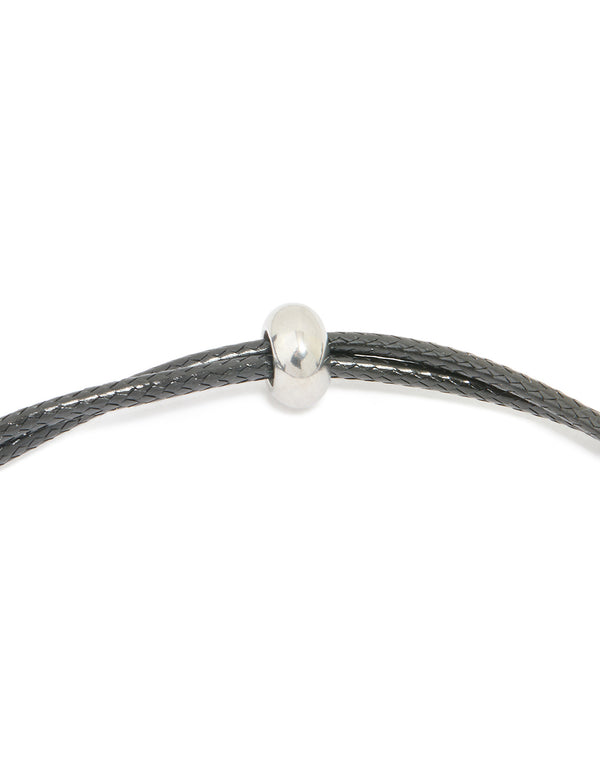 Waterproof Stainless Steel Large Bubble Letter M Cord Necklace