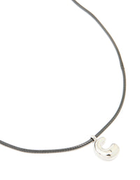 Waterproof Stainless Steel Large Bubble Letter C Cord Necklace - link has visual effect only