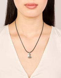 Waterproof Stainless Steel Large Bubble Letter E Cord Necklace - link has visual effect only
