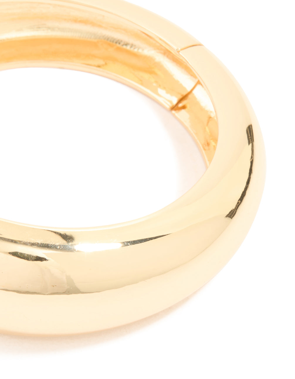 Gold Smooth Round Hinged Bangle
