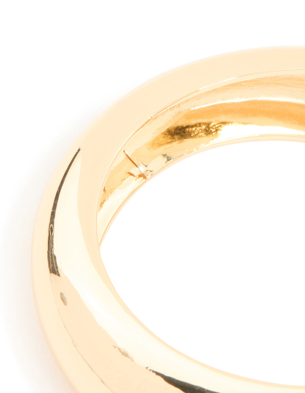Gold Smooth Round Hinged Bangle