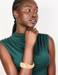 Gold Chunky Wave Hinged Bangle - link has visual effect only