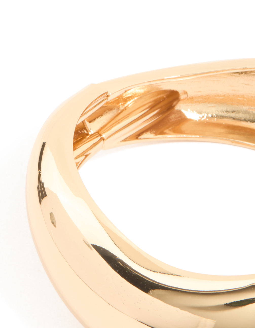 Gold Chunky Wave Hinged Bangle
