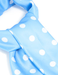 Blue & White Polka Dot Print Fabric Scarf - link has visual effect only