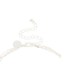 Silver Plated Cubic Zirconia Butterfly, Pearls & Chain Layered Necklace - link has visual effect only