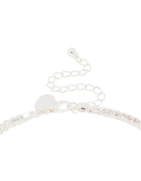 Silver Plated Cubic Zirconia Teardrop & Cup Chain Layered Necklace - link has visual effect only