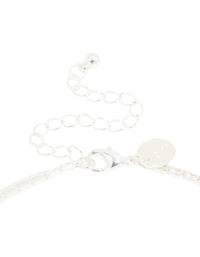 Silver Plated Cubic Zirconia Baguette & Chain Layered Necklace - link has visual effect only