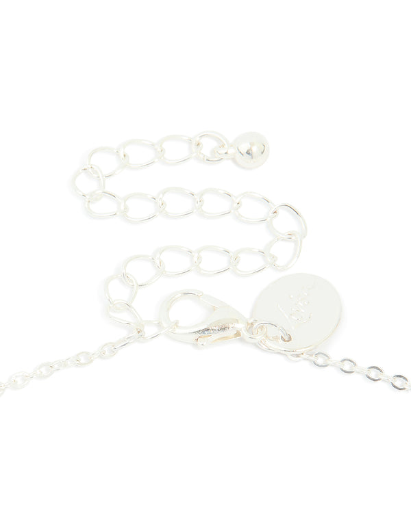 Silver Plated Dainty Cubic Zirconia & Freshwater Pearl Necklace