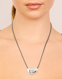 Waterproof Stainless Steel Pebble Pendant Cord Necklace - link has visual effect only