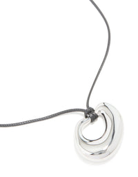 Waterproof Stainless Steel Open Molten Pendant Cord Necklace - link has visual effect only