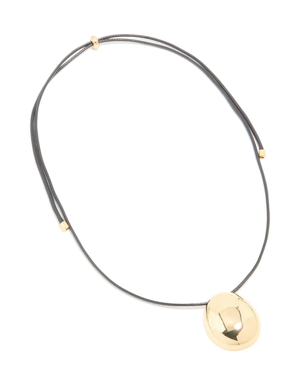 Waterproof Gold Plated Stainless Steel Dome Droplet Pendant Cord Necklace